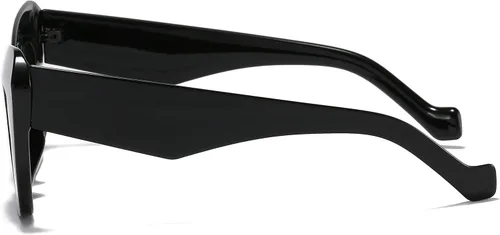 Vista 2 de SUNBSR - Lentes de sol cuadrados retro de ojo de gato para hombres y mujeres estilo de los años 90 con marco grueso con elegantes bordes facetados