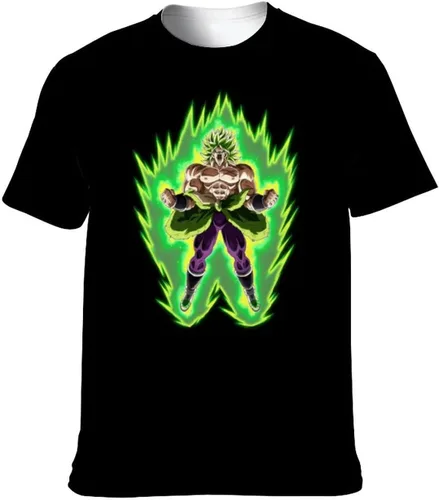 Vista 6 de Saiyajin Broly - Camisetas casuales para hombre, manga corta, unisex, cuello redondo, camisetas para jóvenes y adultos