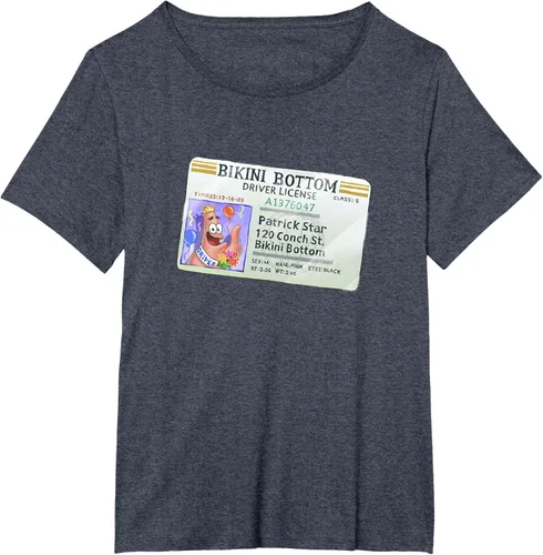 Vista 75 de SpongeBob SquarePants Camiseta con logotipo de Patrick Star Driver License King, Negro