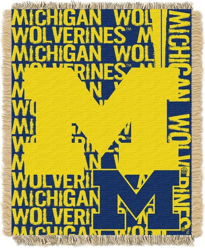 Vista 3 de Manta jacquard de triple tejido jacquard con licencia oficial de la NCAA "Double Play", 48 x 60 pulgadas, multicolor