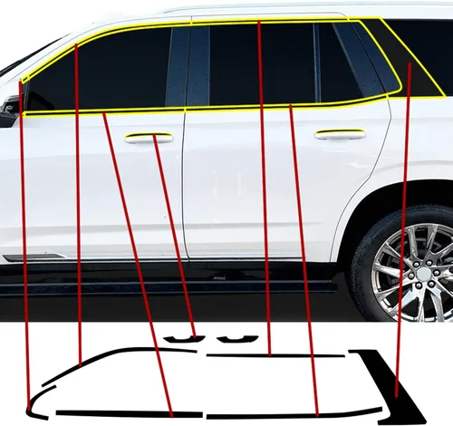 Vista 14 de BOGAR TECH DESIGNS Cubierta de Reemplazo para Eliminar Cromo Compatible con Cadillac Escalade (Negro Brillante, Lados Inferiores (2021+))