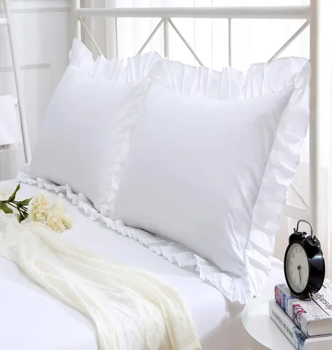 Vista 22 de Fundas de almohada cuadradas a cuadros en blanco y negro con volantes, fundas de almohada a cuadros, fundas de almohada de gingham, fundas