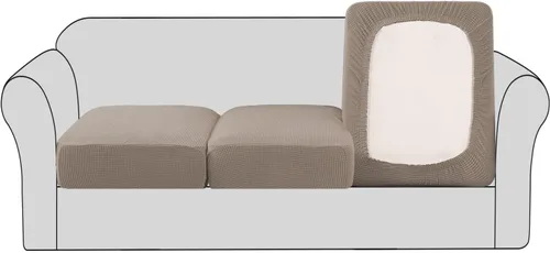 Vista 11 de H.VERSAILTEX - Fundas elásticas para cojín de sofá individual, fundas de asiento para silla de sofá, protector de cojín con tejido jacquard de sarga