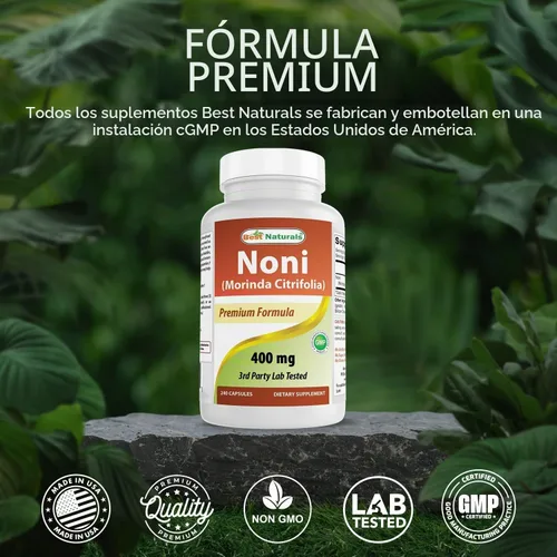 Vista 5 de Best Naturals Noni 400 mg 240 Cápsulas