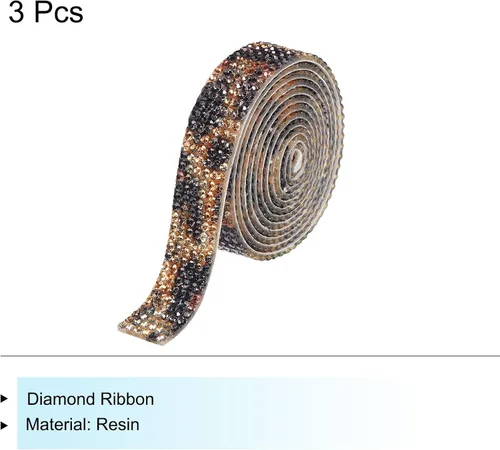 Vista 3 de MECCANIXITY 3 rollos de cinta de diamantes de imitación autoadhesiva de 3 yardas y 0.315 in para proyectos de artes y manualidades, pasteles