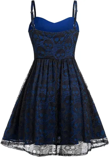 Vista 3 de Vestido de Halloween para mujer talla grande con malla de encaje sin mangas vestido de camisola