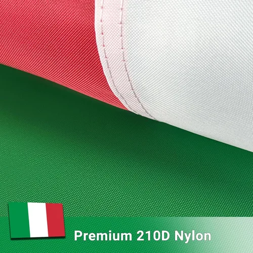 Vista 6 de Bandera italiana de 3 x 5 para exteriores, poliéster resistente, con rayas cosidas, ojales de latón