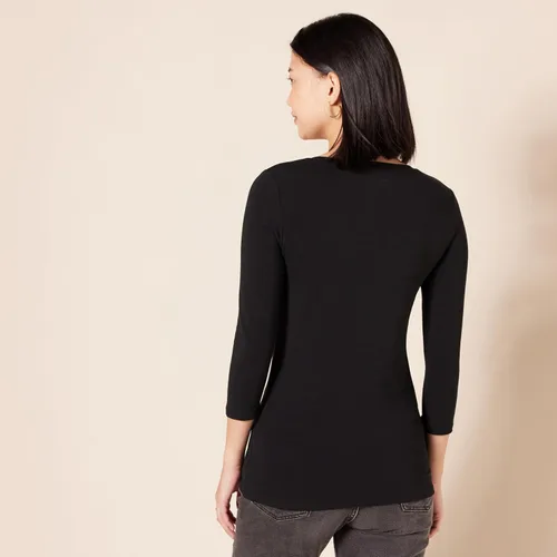 Vista 3 de Tienda Essentials - Camisa de manga 34 y cuello en V para mujer