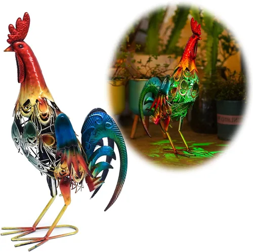 Vista 12 de Luces Solares para Perros para Exteriores Soporte para Plantas de Ciclismo, Arte de Patio Estatuas de Perro de Metal, Estatua Divertida