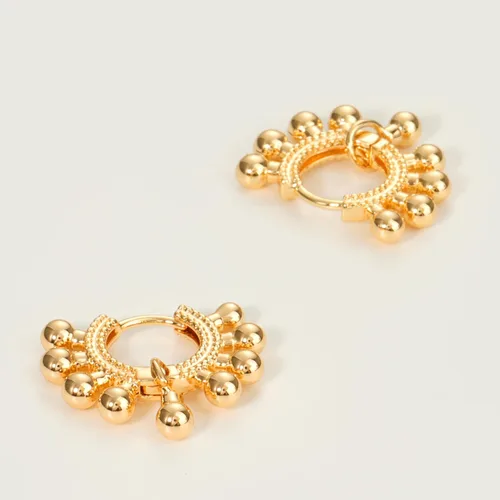 Vista 6 de Aretes Mevecco chapados en oro de 18 quilates, con forma de gota, para mujer