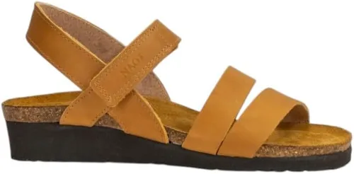 Vista 20 de Naot Kayla sandalia con taco de cuña para mujer Piel de lagarto beige