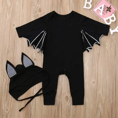 Vista 3 de Bokeley-Conjunto de ropa para bebé para niños niñas disfraz de Halloween disfraz de murciélago