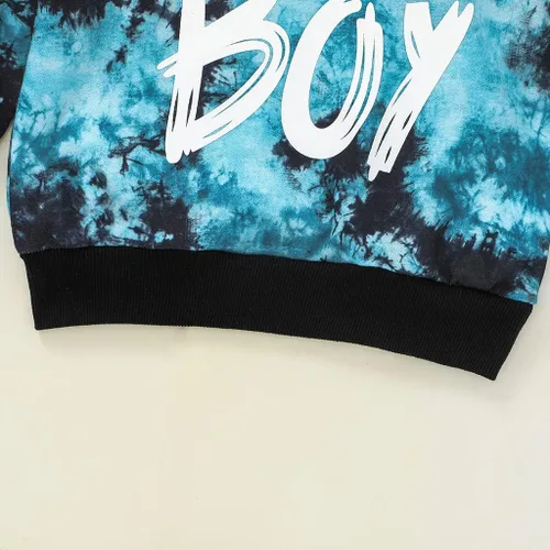 Vista 4 de Conjunto de sudadera con capucha de manga larga para bebé niño y niño pequeño + pantalones deportivos para otoño e invierno