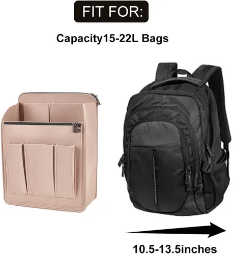 Vista 3 de WADORN Organizador de mochila de fieltro, divisor de bolsa pequeña para mochila, bolso, organizador de bolsa de fieltro para viaje, mochila