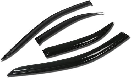 Vista 20 de Auto Dynasty 4 unidades de protector de lluvia para ventana con cinta adhesiva compatible con Mazda 3 2004-2009, acrílico