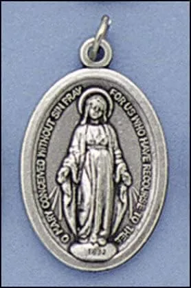 Vista 2 de Medallas milagrosas fabricadas en Italia, paquete de 5 colgantes de medalla milagrosa para collar de cadena o rosario, joyería católica de 1.4in