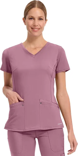 Vista 22 de Healing Hands - Camiseta médica con cuello en V para mujer, suave, elástica Negro