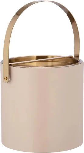 Vista 10 de Kraftware SYDNEY - Cubo de hielo de 3 cuartos con mango de arco cromado cepillado y cubierta de puente: beige