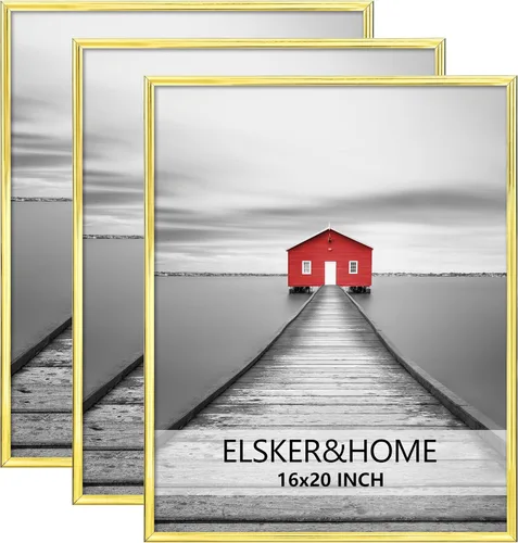Vista 24 de ELSKER&HOME Marco de póster de 8 x 24 pulgadas, paquete de 3 portarretratos Negro