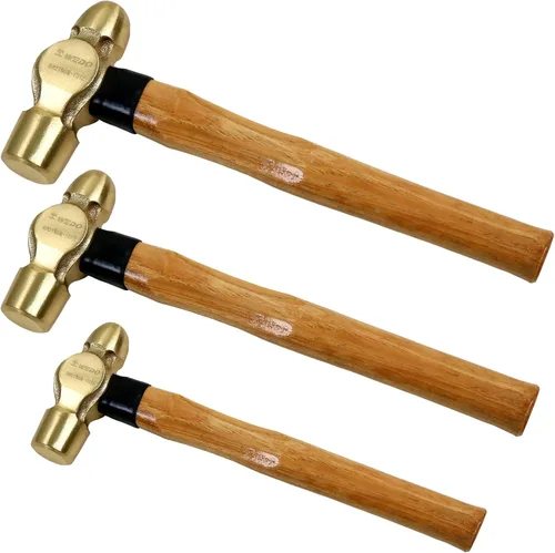 Vista 19 de WEDO Martillo de Bola de Latón con Mango de Fibra de Vidrio, Martillo de Bola Pein, 1lb, 280mm, 11