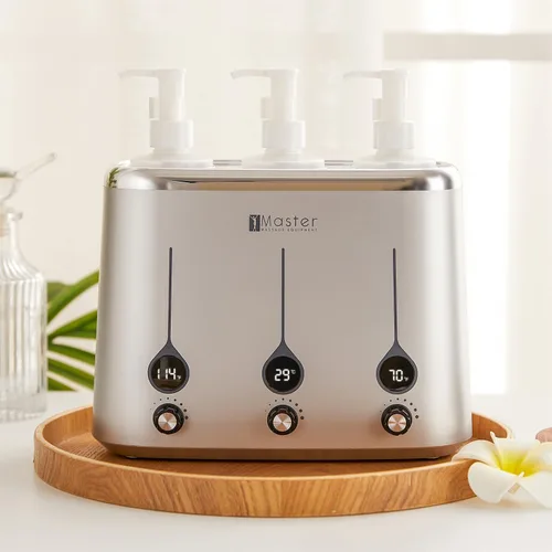 Vista 10 de Master Massage Aceite de masaje de tres botellas, loción, calentador de crema con botellas vacías, dispositivo de calefacción de crema de masaje