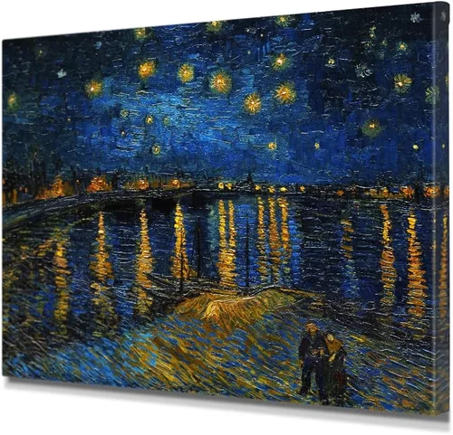 Vista 59 de IPIC - Campo de trigo con cuervos, reproducción artística de Vincent Van Gogh. Lienzo de giclée para decoración del hogar 10#F (20 x 16)