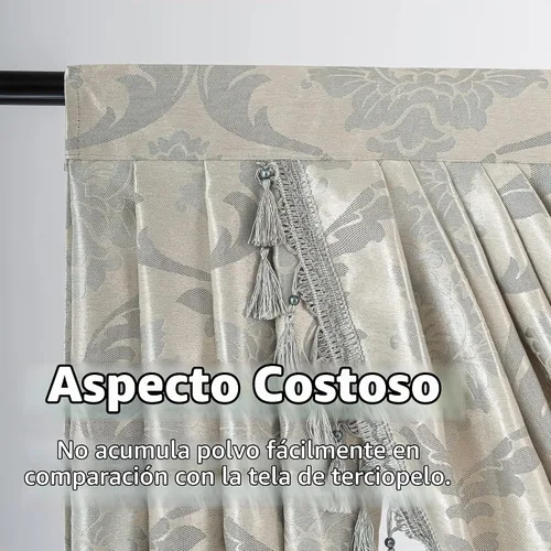Vista 5 de Cenefas florales europeas gris plateado con bolsillo para barra