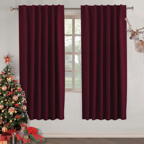 Vista 133 de Turquoize Cortinas Opacas con Aislamiento Térmico Paneles de Tratamiento de Ventanas con Bolsillo para Barra Paneles de Ventana para Ventanas