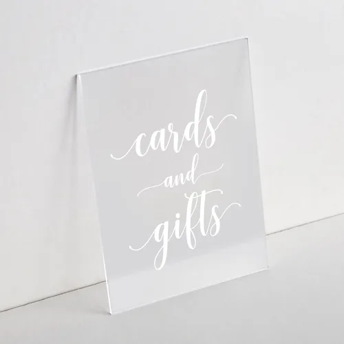 Vista 11 de UNIQOOO Paquete de 20 letreros acrílicos transparentes en blanco – Signos de números de mesa de 5 x 7 pulgadas, letreros de boda, tarjeta y letrero