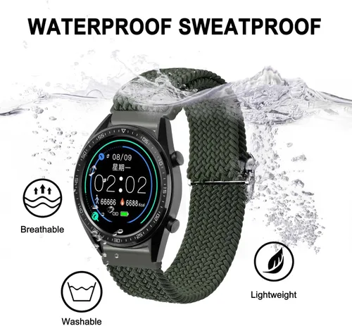 Vista 6 de BISONSTRAP Correas de reloj de nailon, correas trenzadas ajustables para hombres y mujeres, 0.630 in, 0.709 in, 0.748 in, 0.787 in, 0.866 in
