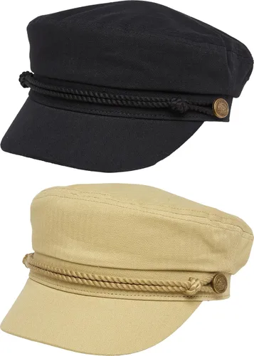 Vista 44 de Funky Junque Gorra de pescador griego, gorra de algodón para panaderos Floral - Denim