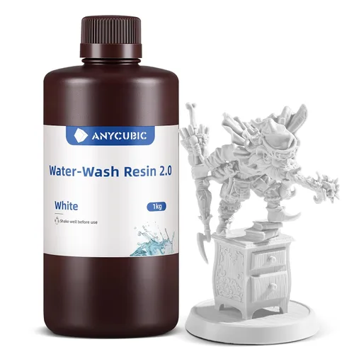 Vista 24 de ANYCUBIC Resina de impresora 3D lavable al agua 2.0, resina 3D de alta precisión de 405 nm, resina de fotopolímero de baja contracción para Gris