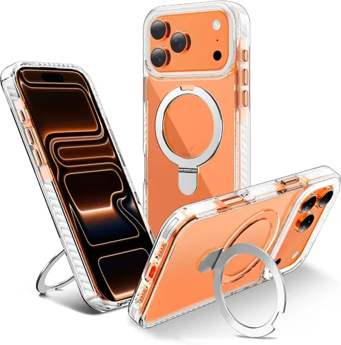 Vista 88 de UMIONE - Funda con diseño de anillo magnético giratorio de 360° para iPhone 11, soporte de bucle invisible integrado, compatible con Magsafe, funda