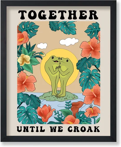 Vista 45 de Poster Master All That Is Meant To Be Poster - Retro Frog on Mushroom Print - Meditation Art - Motivational Design - Preppy Print - Trendy Decor