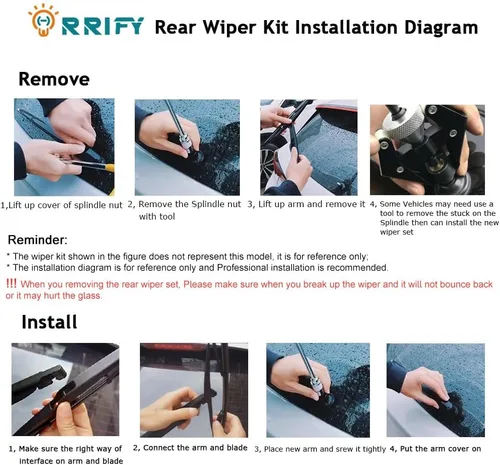 Vista 5 de Limpiaparabrisas trasero 68256590AA para Jeep Renegade 2015-2020 Conjunto de limpiaparabrisas trasero
