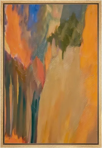 Vista 42 de MUDECOR Impresión en Lienzo Enmarcado Arte de Pared Pincelada Floral Abstracta en Tonos Neutros Cálidos Tonos Terrosos Ilustraciones Minimalismo