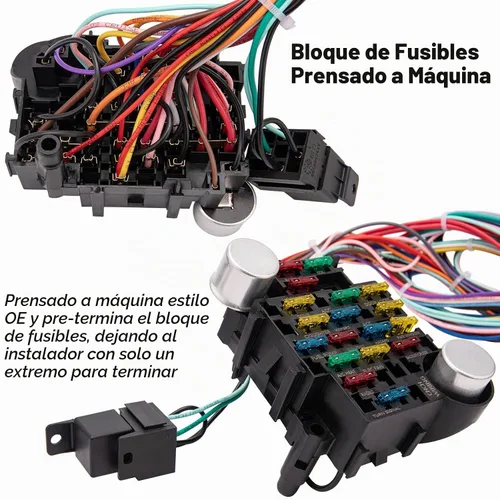 Vista 3 de Kit de arnés de cableado de 21 circuitos, cables universales extralargos para Ford, Chevy, Chrysler, Mopar Hotrods y Ratrods