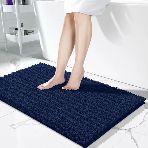 Vista 45 de Yimobra Alfombras de Baño Antideslizantes Lavables - Alfombra de Baño de Chenilla Ultra Suave Absorbente, Alfombra Peluda de Secado Rápido para Negro