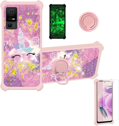 Vista 53 de jioeuinly JSF-DJS - Funda compatible con Nothing Phone 2a con protector de pantalla de vidrio templado, policarbonato duro + silicona suave, soporte