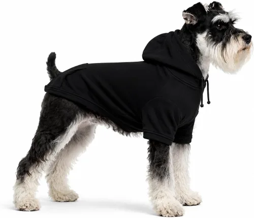 Vista 49 de Lovelonglong Sudadera básica con capucha para perros, 100% algodón, se adapta a perros pequeños, medianos y grandes, color negro, XS