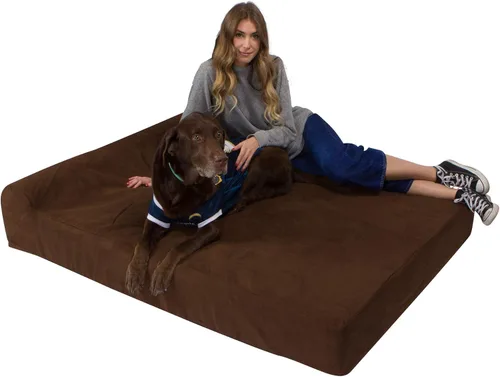 Vista 9 de Pet Support Systems - Cama ortopédica de espuma viscoelástica de gel extra grande de 52 x 36 x 7 pulgadas con cojín para perros, color azul mezclilla