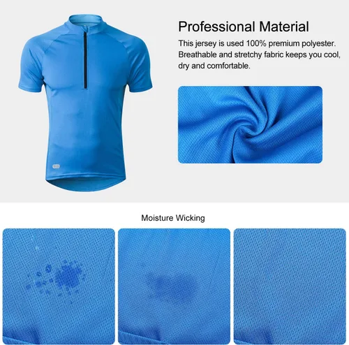 Vista 7 de INBIKE Maillots de ciclismo para hombre que absorbe la humedad, manga corta, secado rápido, camiseta de ciclismo de manga larga transpirable