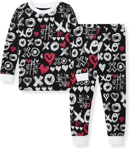 Vista 45 de Burt's Bees Baby Pijama de algodón orgánico para niños, conjunto de pijama Paquete de 1 temporada de Apple