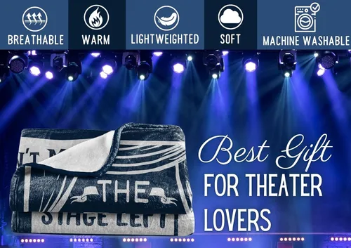 Vista 2 de Huglanket Manta de Regalo de Teatro Throw - Regalo para Amantes del Teatro de Broadway Niñas Niños Mujeres - Comer Dormir Musicales Repetir - 40" x