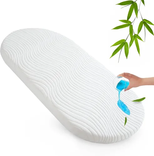 Vista 9 de Protector de colchón para cuna de bebé, 20 x 33 pulgadas, compatible con Baby Delight/KoolerThings/ANGELBLISS/Mika Micky Bassinet, con funda