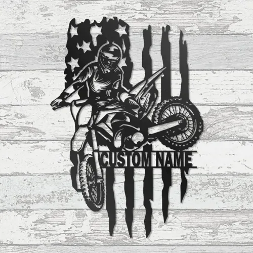 Vista 15 de Letrero con nombre personalizado, letrero de metal para motocicleta, decoración de pared con nombre de familia, decoración rústica para el hogar