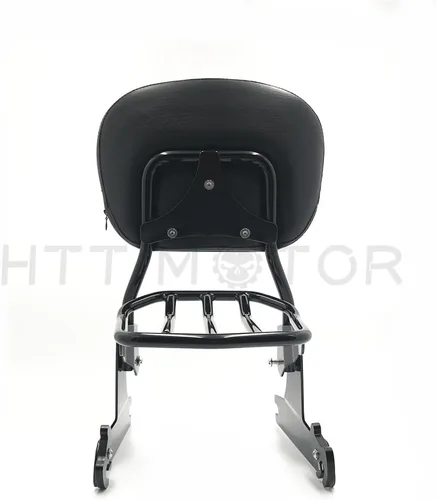 Vista 9 de Sissy Bar - Portaequipajes para Softail 2000-2005 y respaldo de pasajero desmontable de lujo 2006-2019 cromado [P/N: SBB025+P] Negro