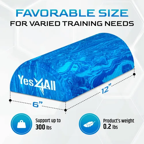 Vista 2 de Yes4All Rodillo de espuma firme de EVA para estiramiento, medio rodillo de espalda de yoga para masaje muscular para pilates, yoga, equilibrio