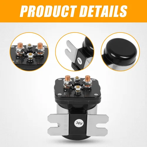 Vista 2 de RANSOTO Solenoide de 4 terminales de 36 V Compatible con EZGO, Club Car DS, Columbia, Yamaha Electric G4 G8 G9 G11 G16 Carrito de golf desde 1989