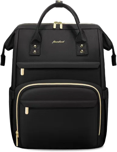 Vista 8 de FOCDOD - Mochila para laptop de mujer, para trabajo - Compatible con laptops de 15.6 pulgadas con compartimento para computadora, impermeable